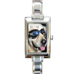 Cool Dog  Rectangular Italian Charm Watch by Siebenhuehner