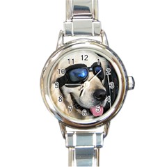 Cool Dog  Round Italian Charm Watch by Siebenhuehner