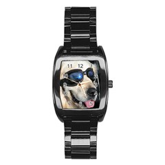 Cool Dog  Men s Stainless Steel Barrel Analog Watch by Siebenhuehner