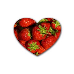 Strawberry  Drink Coasters (heart) by Siebenhuehner