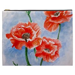 Poppies Cosmetic Bag (xxxl) by ArtByThree