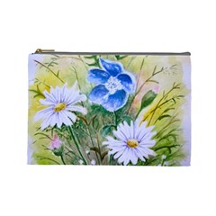 Meadow Flowers Cosmetic Bag (large) by ArtByThree