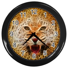 Electrified Fractal Jaguar Wall Clock (black)