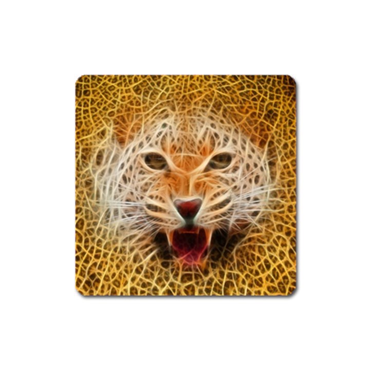 Electrified Fractal Jaguar Magnet (Square)