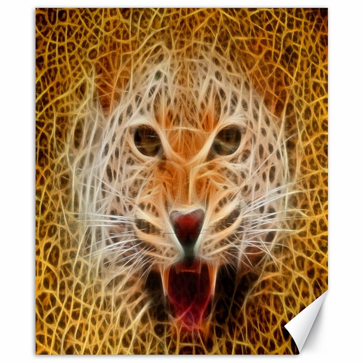 Electrified Fractal Jaguar Canvas 8  x 10 