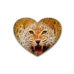 Electrified Fractal Jaguar Rubber Coaster (Heart) Front