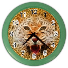 Electrified Fractal Jaguar Color Wall Clock by TheWowFactor