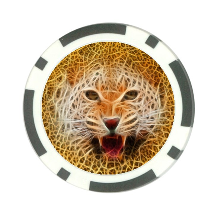 Electrified Fractal Jaguar Poker Chip Card Guard