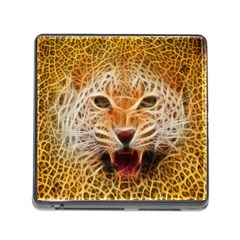 Electrified Fractal Jaguar Memory Card Reader With Storage (square) by TheWowFactor