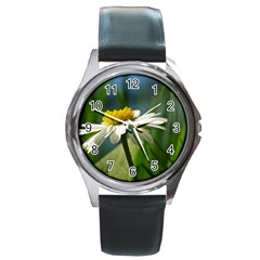 Daisy Round Metal Watch (silver Rim)