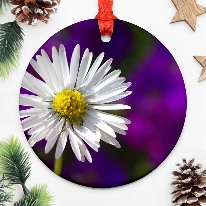 Daisy Round Ornament (Two Sides)