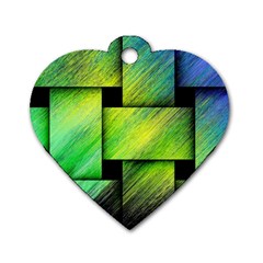 Modern Art Dog Tag Heart (two Sided)