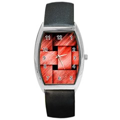 Modern Art Tonneau Leather Watch