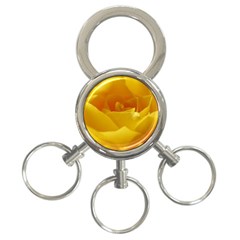 Yellow Rose 3-ring Key Chain