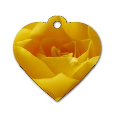 Yellow Rose Dog Tag Heart (one Sided)  by Siebenhuehner