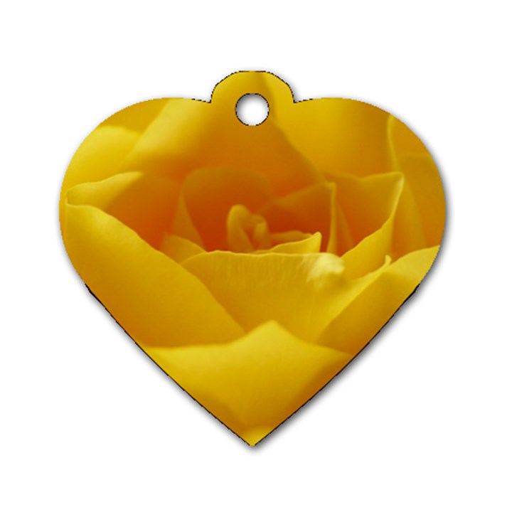 Yellow Rose Dog Tag Heart (Two Sided)