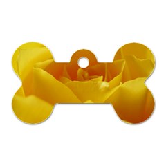 Yellow Rose Dog Tag Bone (one Sided)