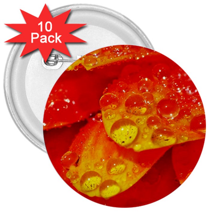 Waterdrops 3  Button (10 pack)