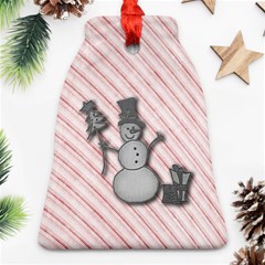 Happy Little Snowman Bell Ornament (two Sides)