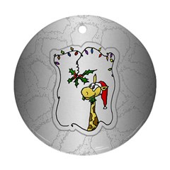 The Hungry Giraffe Round Ornament