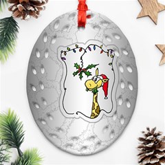 The Hungry Giraffe Ornament (oval Filigree)