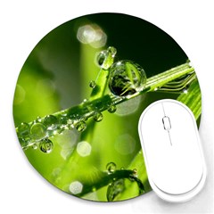 Waterdrops 8  Mouse Pad (round) by Siebenhuehner