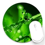 Waterdrops 8  Mouse Pad (Round) Front