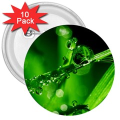 Waterdrops 3  Button (10 Pack)