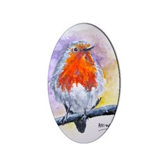 Robin Red Breast Sticker (oval) by ArtByThree