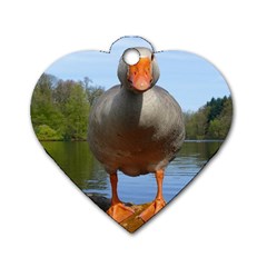 Geese Dog Tag Heart (one Sided)  by Siebenhuehner