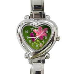 Campanula Close Up Heart Italian Charm Watch  by Siebenhuehner