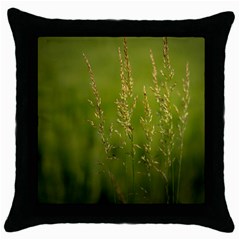 Grass Black Throw Pillow Case by Siebenhuehner