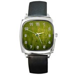 Grass Square Leather Watch Front