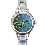 Waterdrops Round Italian Charm Watch Front