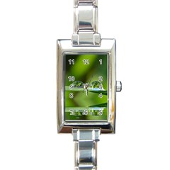 Waterdrops Rectangular Italian Charm Watch by Siebenhuehner