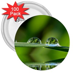 Waterdrops 3  Button (100 Pack) by Siebenhuehner