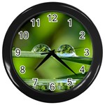 Waterdrops Wall Clock (Black) Front