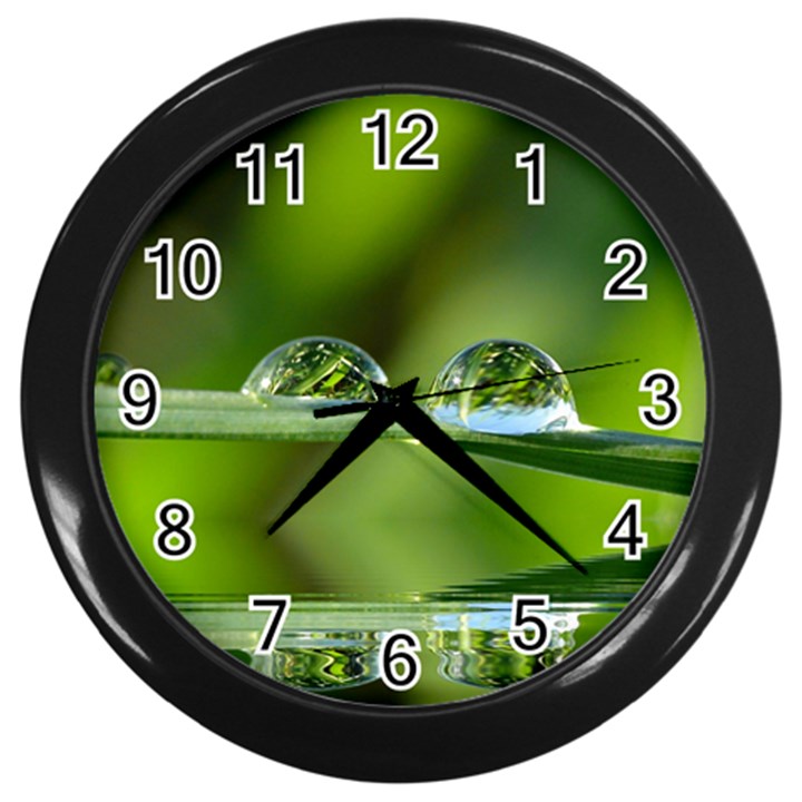 Waterdrops Wall Clock (Black)