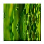 Green Bubbles  Ceramic Tile Front