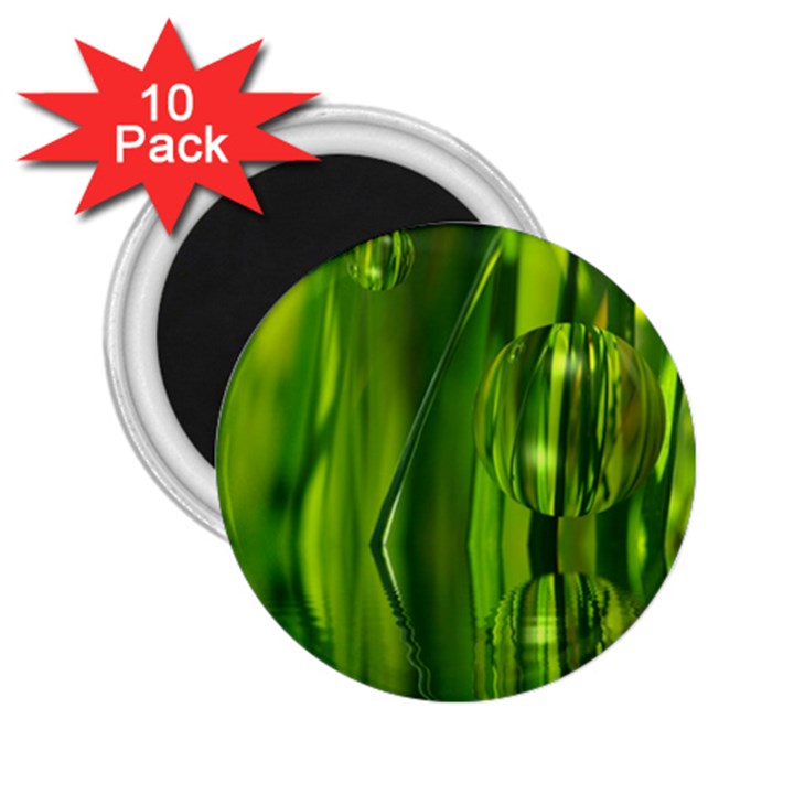 Green Bubbles  2.25  Button Magnet (10 pack)