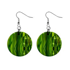 Green Bubbles  Mini Button Earrings