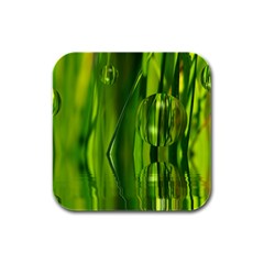 Green Bubbles  Drink Coasters 4 Pack (square) by Siebenhuehner