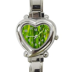 Green Bubbles  Heart Italian Charm Watch 