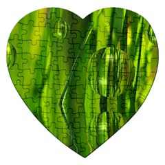 Green Bubbles  Jigsaw Puzzle (heart)