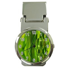 Green Bubbles  Money Clip With Watch by Siebenhuehner