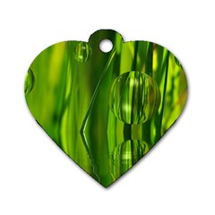 Green Bubbles  Dog Tag Heart (one Sided)  by Siebenhuehner