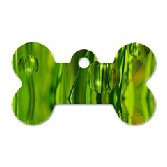 Green Bubbles  Dog Tag Bone (two Sided) by Siebenhuehner