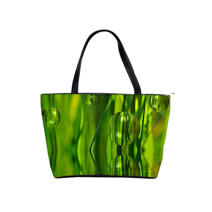 Green Bubbles  Large Shoulder Bag