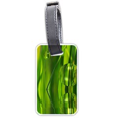 Green Bubbles  Luggage Tag (one Side) by Siebenhuehner