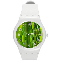 Green Bubbles  Plastic Sport Watch (medium) by Siebenhuehner